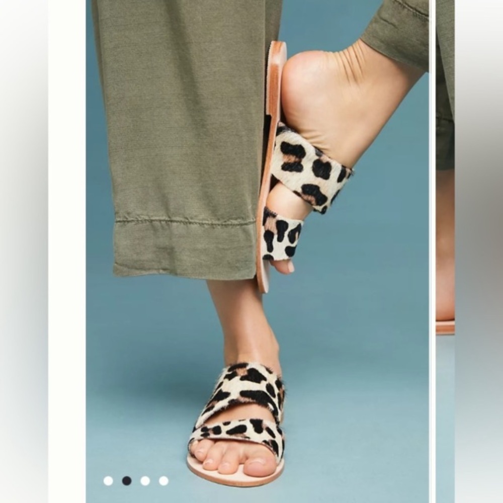 Anthropology Leopard Print Women's Sandals.
